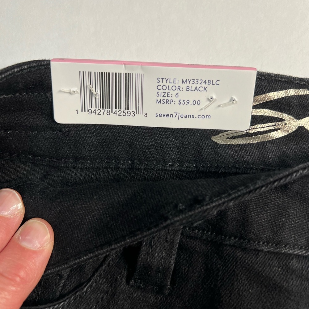 Seven7 Cut Hem Denim Shorts multiple Sizes color Black - Picture 4 of 4